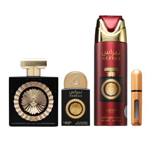 Lattafa Nebras Edp 100Ml +Mini 20 Ml + Perfume Spray 200Ml Set Lattafa