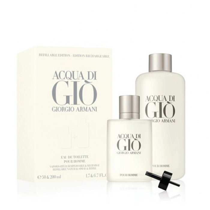 Giorgio Armani Acqua Di Gio Edt 50 Ml + Edt 200 Ml Recarga Set 2 Pcs Armani