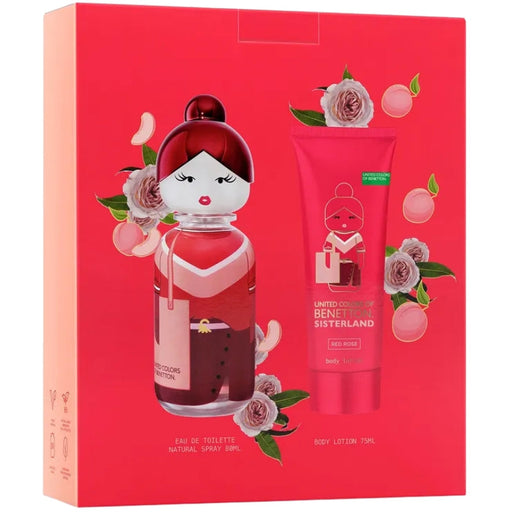 Benetton Sisterland Red Rose Edt 80Ml + Body Lotion 75Ml Benetton