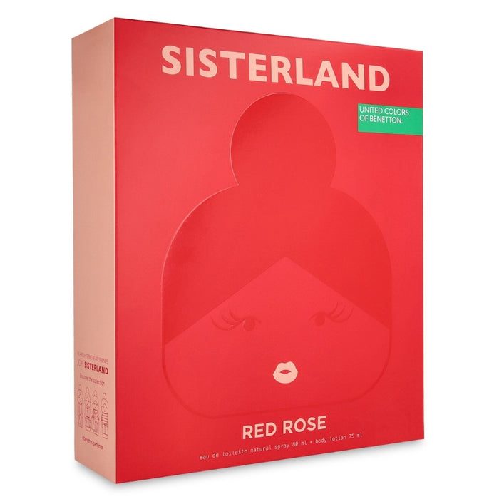Benetton Sisterland Red Rose Edt 80Ml + Body Lotion 75Ml Benetton