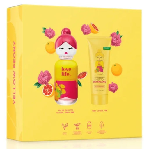 Benetton Sisterland Yellow Peony Edt 80Ml + Bl 75Ml Benetton