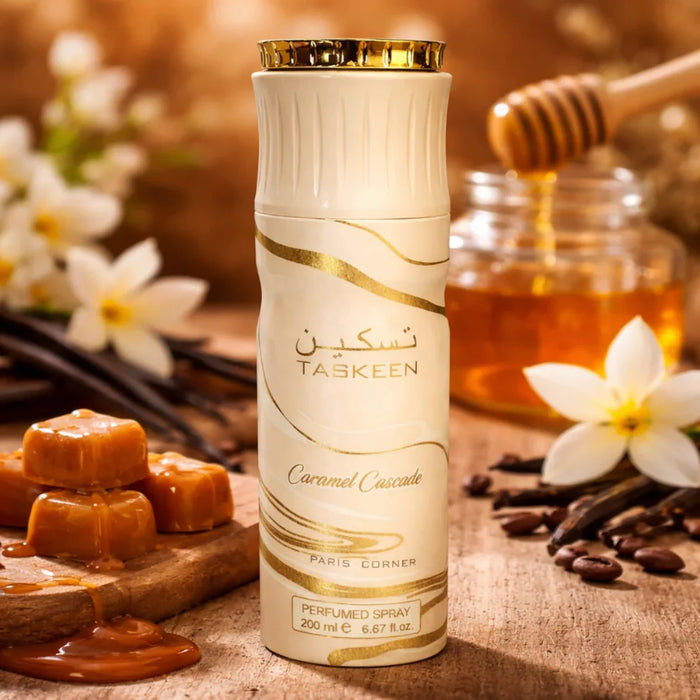 Set Paris Corner Taskeen Caramel Cascade EDP 100 ml + Spray 200 ML Paris Corner