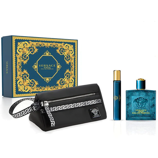 Set Versace Eros Edp 100Ml + 10Ml + Necesar 3 Pcs Hombre Versace