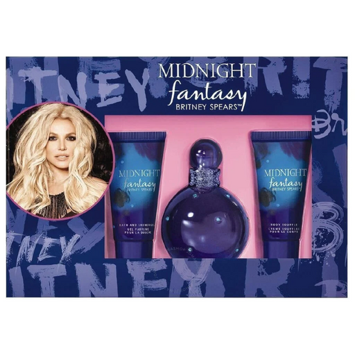 Set Britney Spears Midnight Fantasy Edp 100Ml + Sg 50Ml + Bl 50Ml Mujer Britney Spears