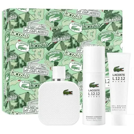 Set Lacoste L.12.12 Blanc Edt 100 Ml + Shower Gel 50 Ml + Deodorant 150 Ml Lacoste