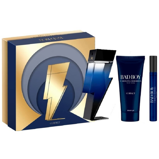 Set Carolina Herrera Bad Boy Cobalt 100Ml + 10Ml +100Ml Gel Edp Hombre Carolina Herrera