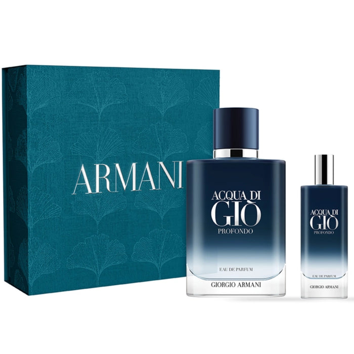 Set Giorgio Armani Acqua Di Gio Profondo Edp 100 Ml + 15 Ml Recargable/Refill 2025 Giorgio Armani