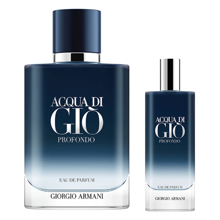Set Giorgio Armani Acqua Di Gio Profondo Edp 100 Ml + 15 Ml Recargable/Refill 2025 Giorgio Armani