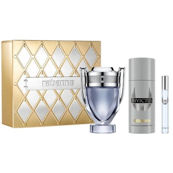 Set Paco Rabanne Invictus EDT 100 ml + Deo 150 ml + Mini 10 ml 2025 Paco Rabanne