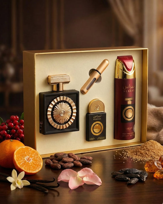 Lattafa Nebras Edp 100Ml +Mini 20 Ml + Perfume Spray 200Ml Set Lattafa