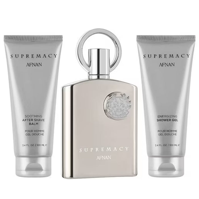 Set Afnan Supremacy Silver Pour Homme Edp 100Ml+SG+ASH Afnan
