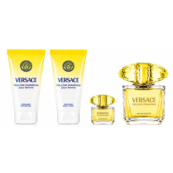 Versace SET Yellow Diamond EDT Pour Femme 90 ml+Mini 5 ml+Body Lotion 100 ml+Gel De Ducha 100 ml