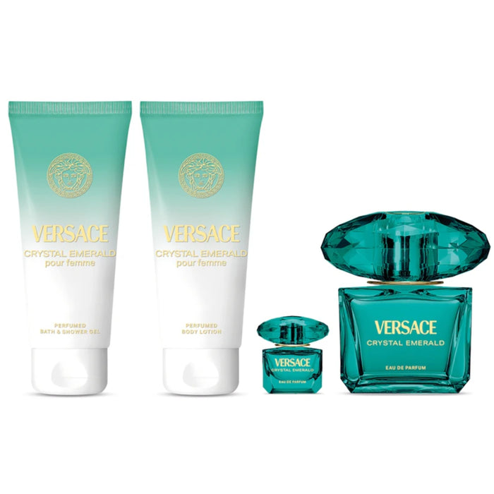 Versace SET Crystal Emerald EDP Pour Femme 90 ml+Mini 5 ml+Body Lotion 100 ml+Gel De Ducha 100 ml