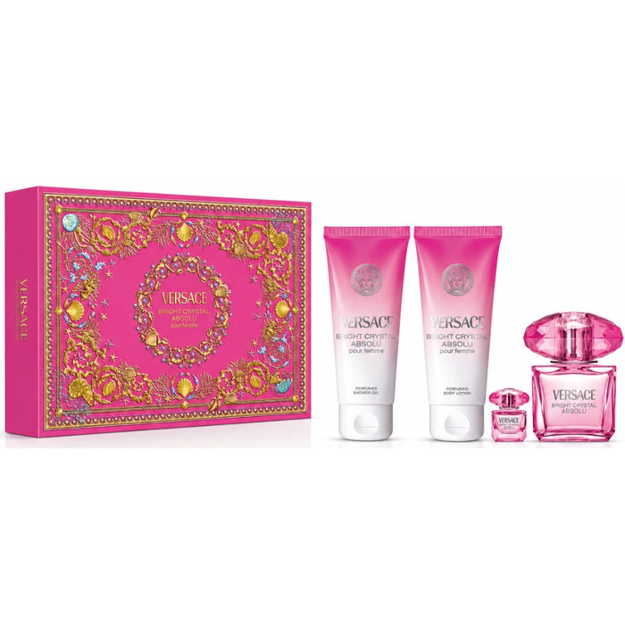 Versace SET Bright Crystal Absolu EDP Pour Femme 90 ml+Mini 5 ml+Body Lotion 100 ml+Gel De Ducha 100 ml