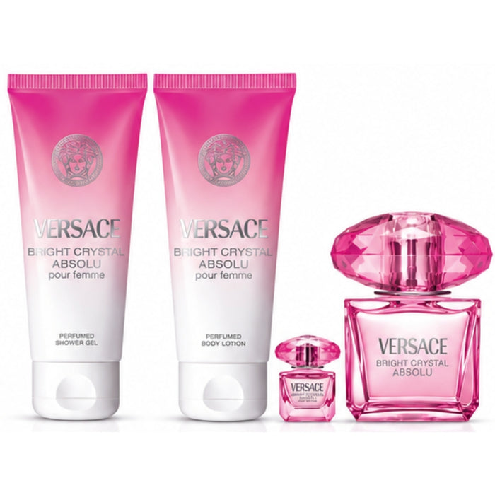 Versace SET Bright Crystal Absolu EDP Pour Femme 90 ml+Mini 5 ml+Body Lotion 100 ml+Gel De Ducha 100 ml