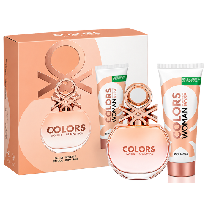 Benetton Set Colors Woman Rose EDT 80 ml + Body Lotion 75 ml