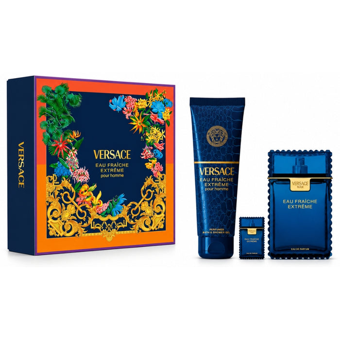 Versace SET Eau Fraiche Extreme Pour Homme EDP 100ml + 5ml + Shower Gel 150ml