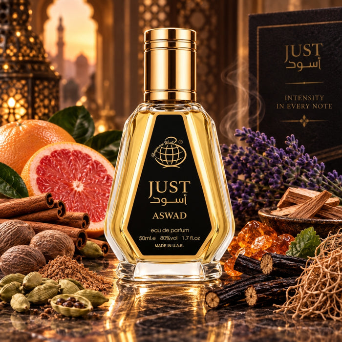 Fragrance World Just Aswad EDP 50 mI Yauras Perfumería