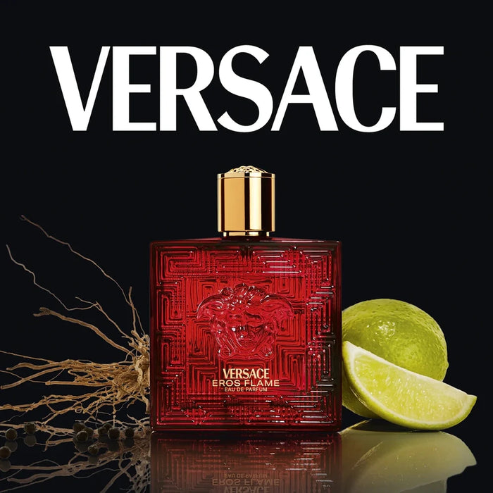 Versace SET Eros Flame EDP Pour Homme 100 ml + Mini 5 ml + Gel De Ducha 150 ml