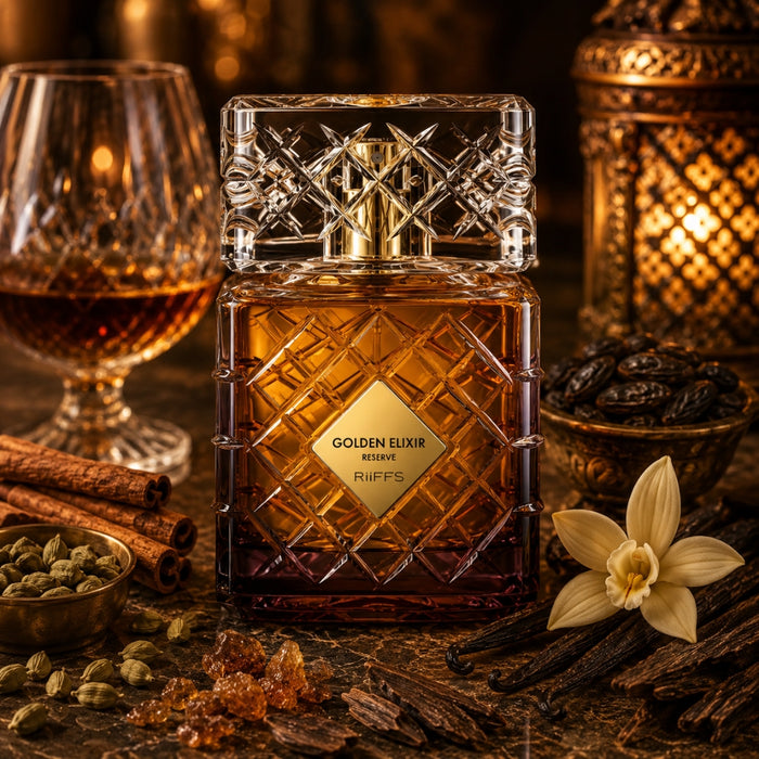 Riiffs Golden Elixir Reserve Extrait de Parfum 100 ML Unisex (Lattafa Khamrah Qawha) Riiffs