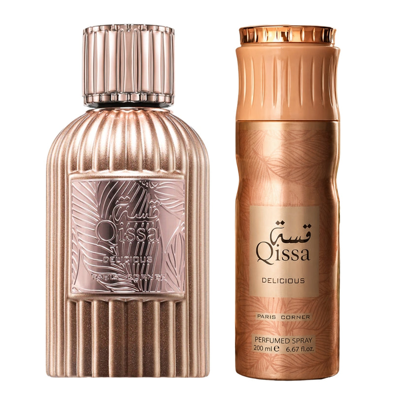 Set Paris Corner Qissa Delicious EDP 100 ML + Spray 200 ML Paris Corner