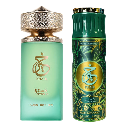 Set Paris Corner Khair Pistachio EDP 100 ml + Spray 200 ML Paris Corner