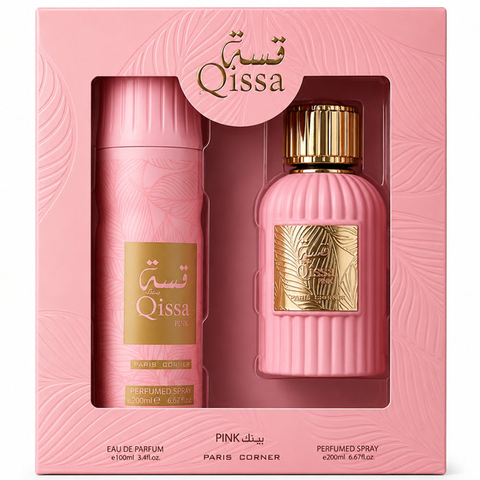 Set Paris Corner Qissa Pink EDP 100 ml + Spray 200 ML Paris Corner